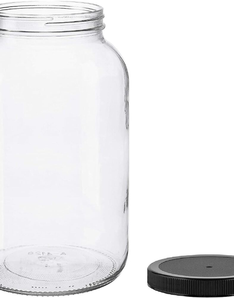 North Mountain Supply 1 Gallon Wide-Mouth Glass Jar with Lid