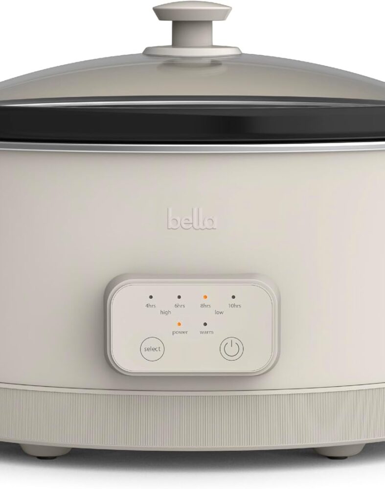 bella SAVOR 6qt Programmable Non-Toxic Slow Cooker, Oatmilk